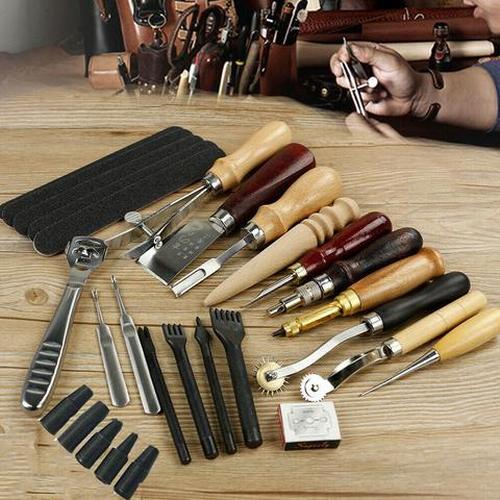 18-piece Handy Leather Working Tools Kit, Craft Carving Punch Kit