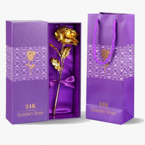 24K Gold Dipped Real Rose With Gift Box