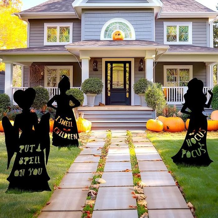 3 Pcs Large Size Hocus Pocus Halloween Decorations, Halloween Witches Yard Signs with Stakes