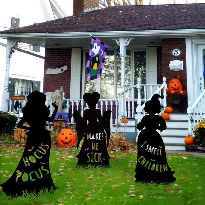 3 Pcs Large Size Hocus Pocus Halloween Decorations, Halloween Witches Yard Signs with Stakes