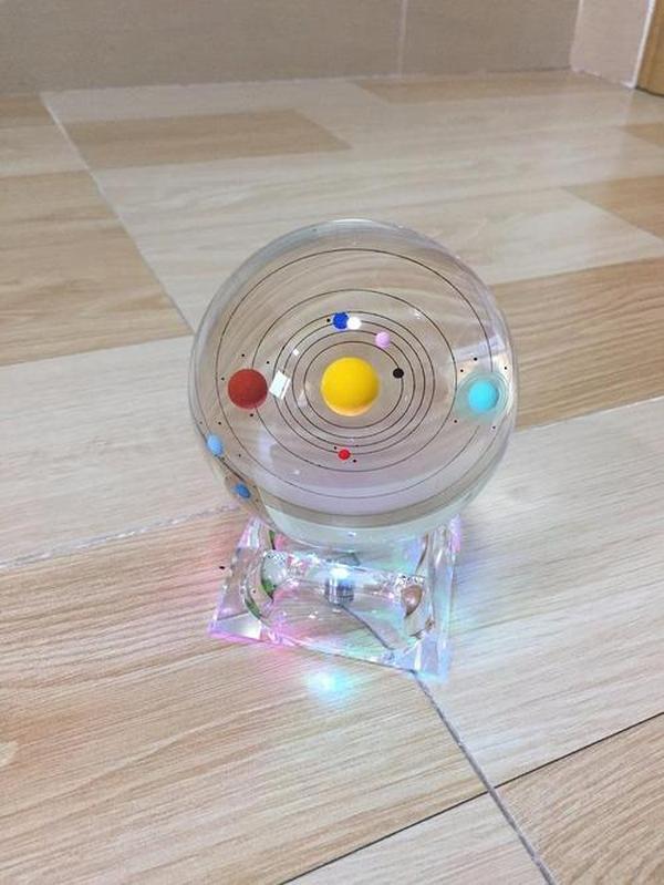 3D Crystal Ball With Solar System Model And LED lamp Base, 3D Crystal Ball Transparent Glowing Milky Way Ornament photo review