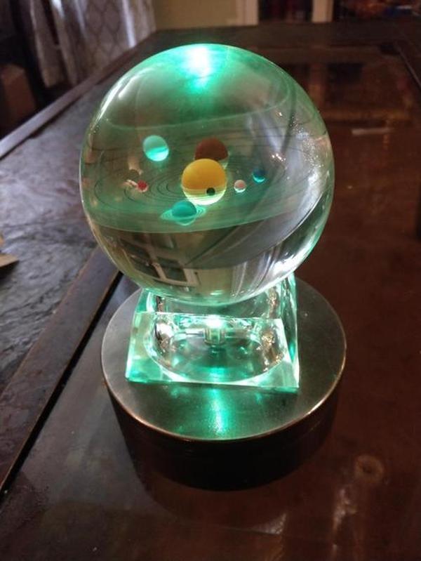 3D Crystal Ball With Solar System Model And LED lamp Base, 3D Crystal Ball Transparent Glowing Milky Way Ornament photo review