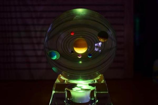 3D Crystal Ball With Solar System Model And LED lamp Base, 3D Crystal Ball Transparent Glowing Milky Way Ornament photo review