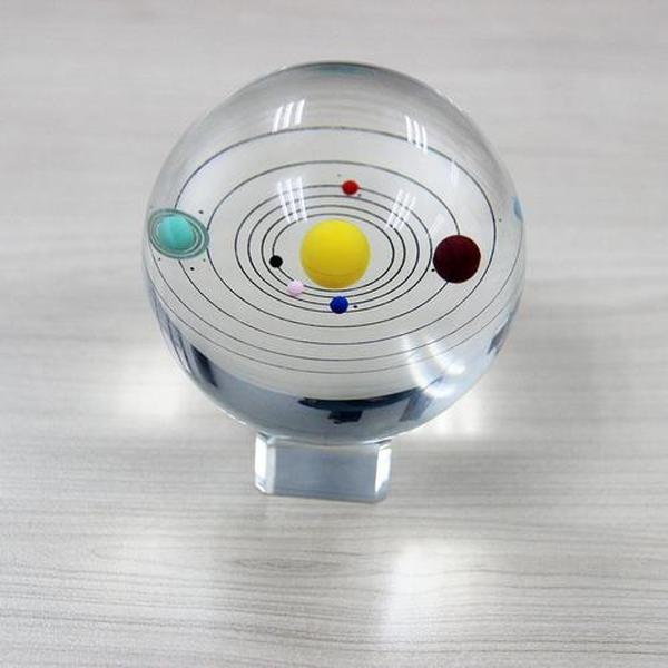 3D Crystal Ball With Solar System Model And LED lamp Base, 3D Crystal Ball Transparent Glowing Milky Way Ornament photo review