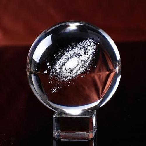 3D Laser Engraved Galaxy Universe Spirit Crystal Ball