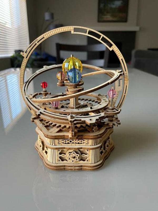 3D Wooden Puzzles for Adults Mechanical Music Box-Starry Night, DIY Rotating Music Box Model Building Kits photo review