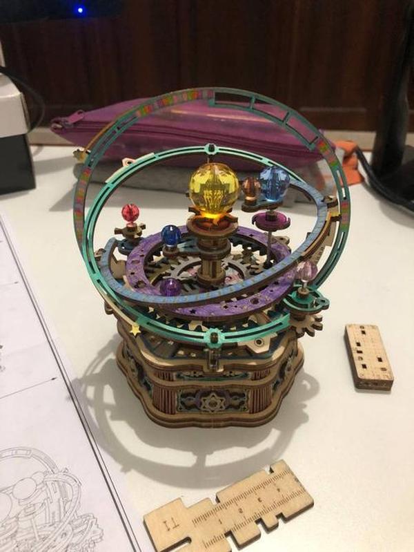 3D Wooden Puzzles for Adults Mechanical Music Box-Starry Night, DIY Rotating Music Box Model Building Kits photo review