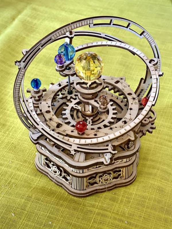 3D Wooden Puzzles for Adults Mechanical Music Box-Starry Night, DIY Rotating Music Box Model Building Kits photo review