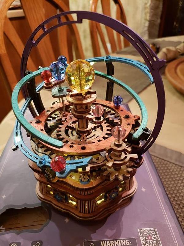 3D Wooden Puzzles for Adults Mechanical Music Box-Starry Night, DIY Rotating Music Box Model Building Kits photo review