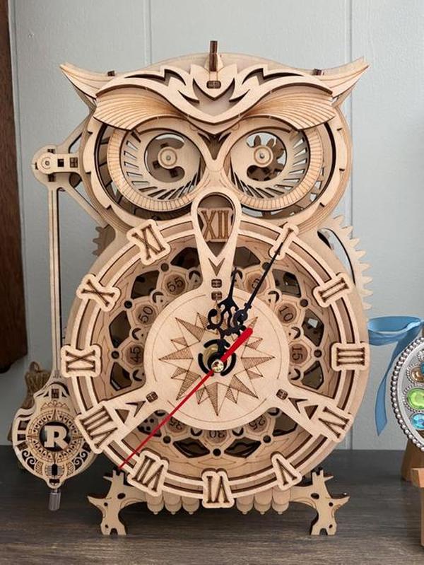 3D Wooden Puzzles Mechanical Clock Kits, Owl Clocks, DIY Clock Model Building Kits Educational Brain Teaser Puzzles photo review