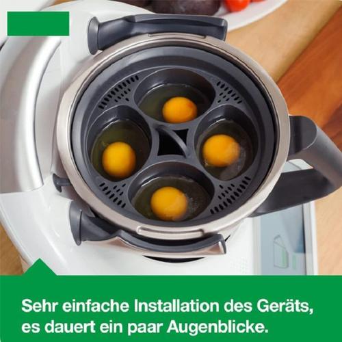 4-in-1 Egg Poacher Cooker with Steamer Tray, Easy to Use and Clean