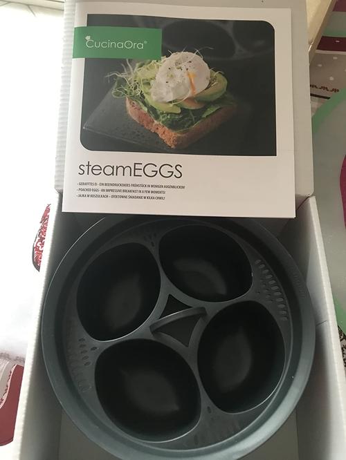 4-in-1 Egg Poacher Cooker with Steamer Tray, Easy to Use and Clean photo review