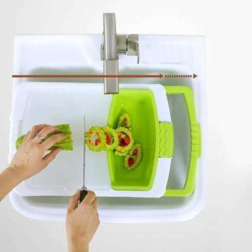 4-In-1 Over-The-Sink Cutting Board, Kitchen Drain Cutting Board