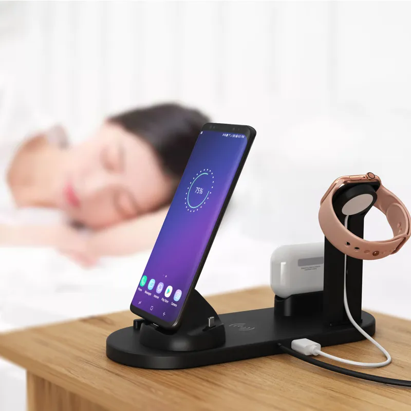 4-in-1 Wireless Charging Station for iPhone, AirPods, Apple Watch &amp; Phone