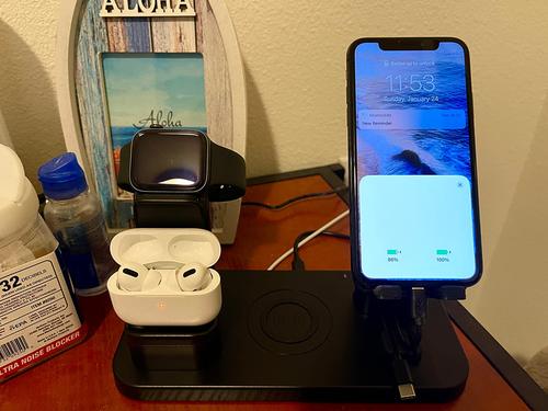 4-in-1 Wireless Charging Station for iPhone, AirPods, Apple Watch & Phone photo review