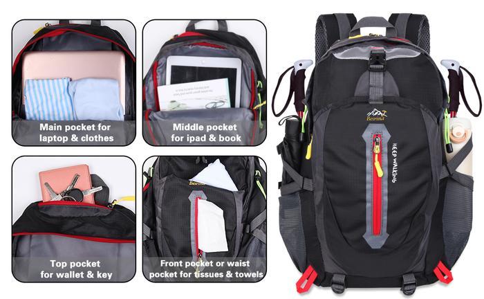 40L Waterproof Climbing Backpacks Men Women Outdoor Sports Backpacks Camping Hiking Backpacks Sports Bag Mountaineering Bag