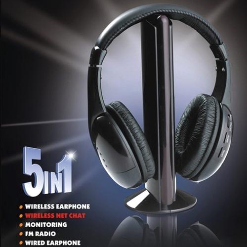 5 In 1 Wireless Headphones For Tv Pc Radio Fm Mp3, Bluetooth Wireless TV Headphone