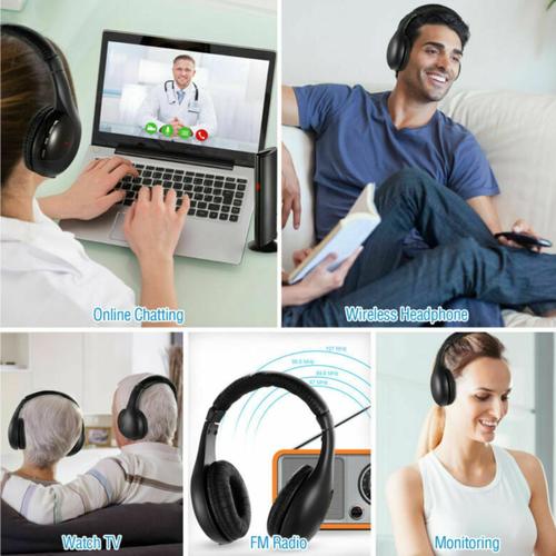 5 In 1 Wireless Headphones For Tv Pc Radio Fm Mp3, Bluetooth Wireless TV Headphone