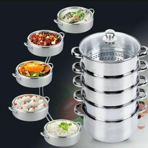 5 Tier Stainless Steel Steamer Steam Pot Set Kitchen Cookware Cooker Tool