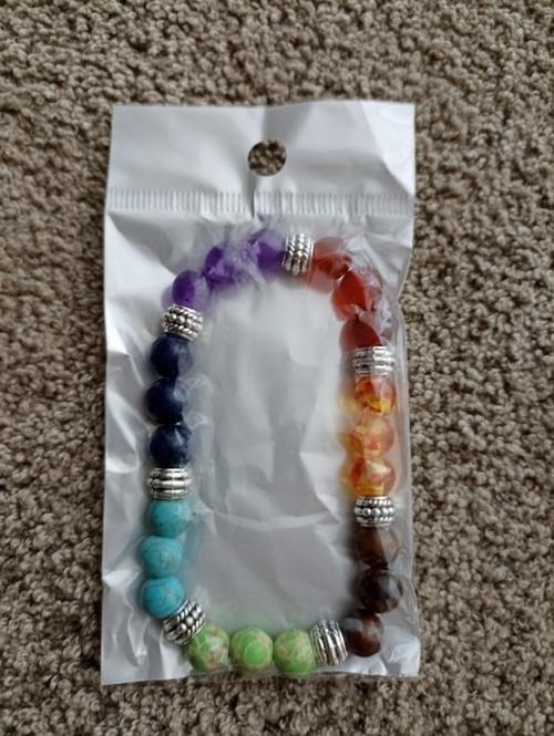 7 Chakra Healing Natural Stone Beads Round Gemstone Yoga Energy Bracelet Jewelry photo review