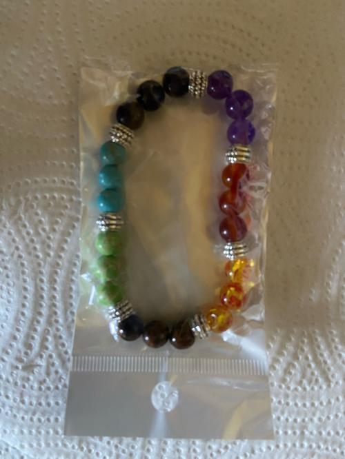 7 Chakra Healing Natural Stone Beads Round Gemstone Yoga Energy Bracelet Jewelry photo review