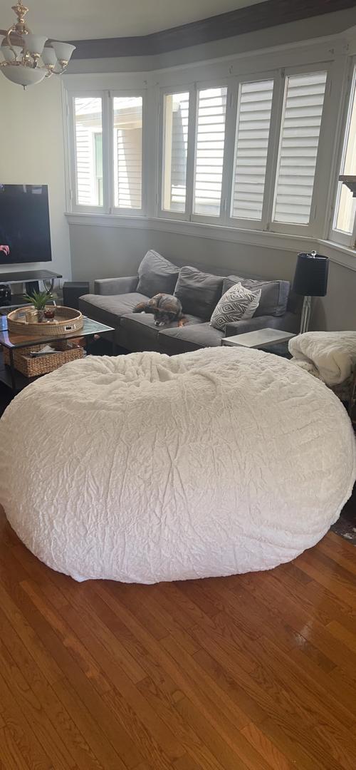 Big Huge Giant Bean Bag Chair, Comfy Fluffy Giant Round Bean Bag Lazy Sofa Cove, Lazy Sofa Bean Bag Chair Foam Furniture Bean Bag photo review