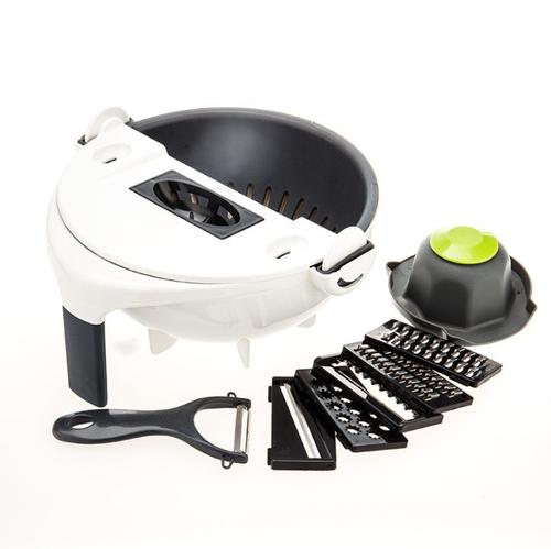 9 In1Kitchen Rotate Vegetable Fruit Cutter Grater Chopper With Washing Basket