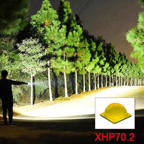 90000 Lumens Rechargeable XHP70.2 LED Flashlight for Outdoor