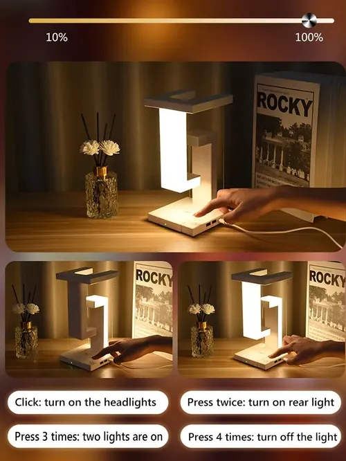 Anti-Gravity LED Desk Lamp with Wireless Charging