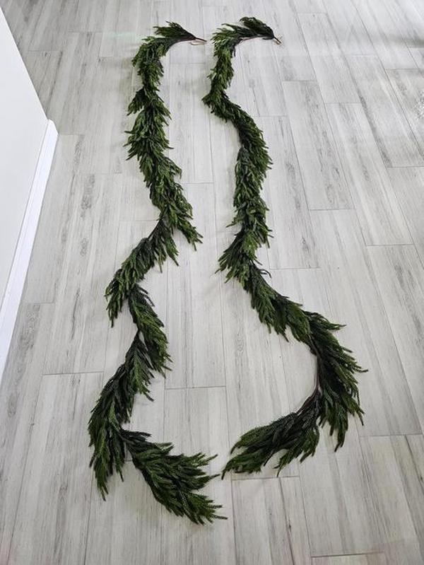 Artificial Norfolk Pine Garland, Real Touch Winter Pine Garland, Green Artificial Greenery Garland photo review