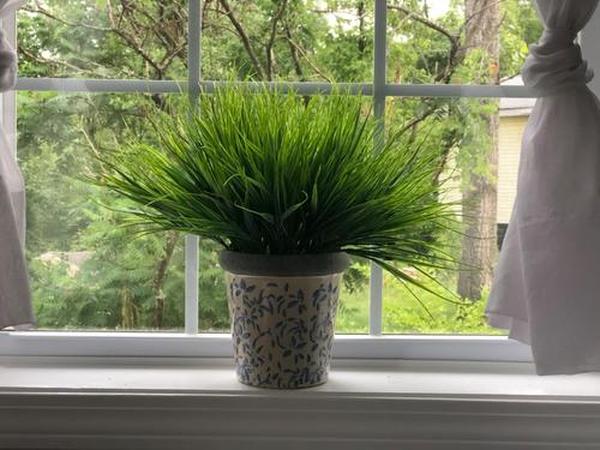 Artificial Outdoor Plants, Fake Wheat Grass Greenery Shrubs, UV Resistant Faux Plastic Plants Garden Porch Window Box Décor photo review