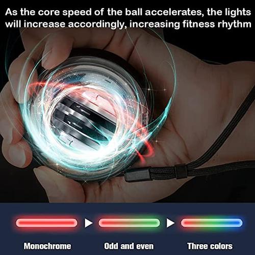 Auto-Start Led Power Gyro Force Wrist Hand Ball Arm Exerciser Relieve Pressure