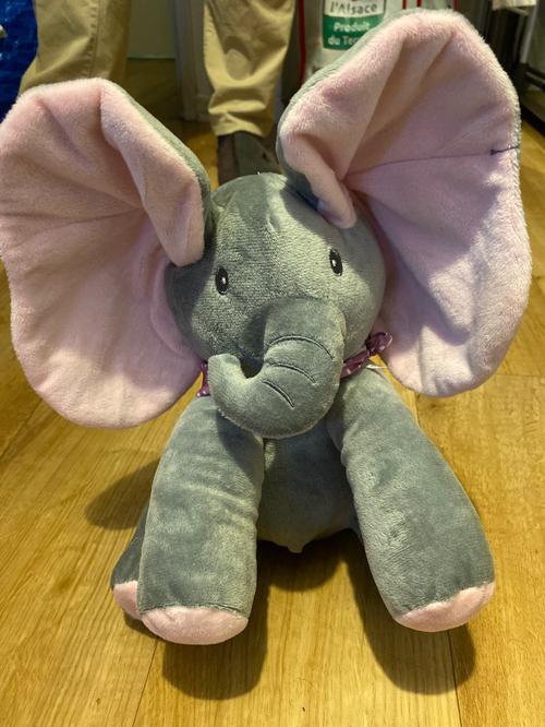 Baby Peek-A-Boo Singing Elephant Plush Toy Educational Electric photo review