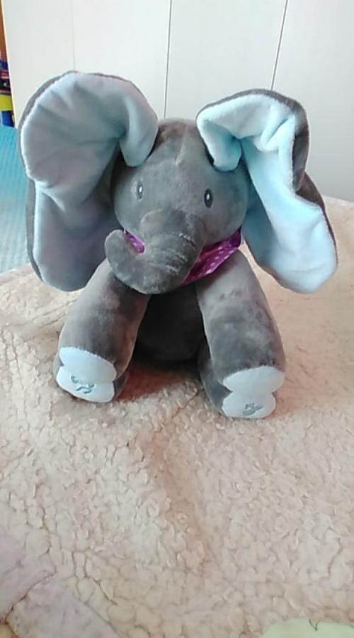 Baby Peek-A-Boo Singing Elephant Plush Toy Educational Electric photo review