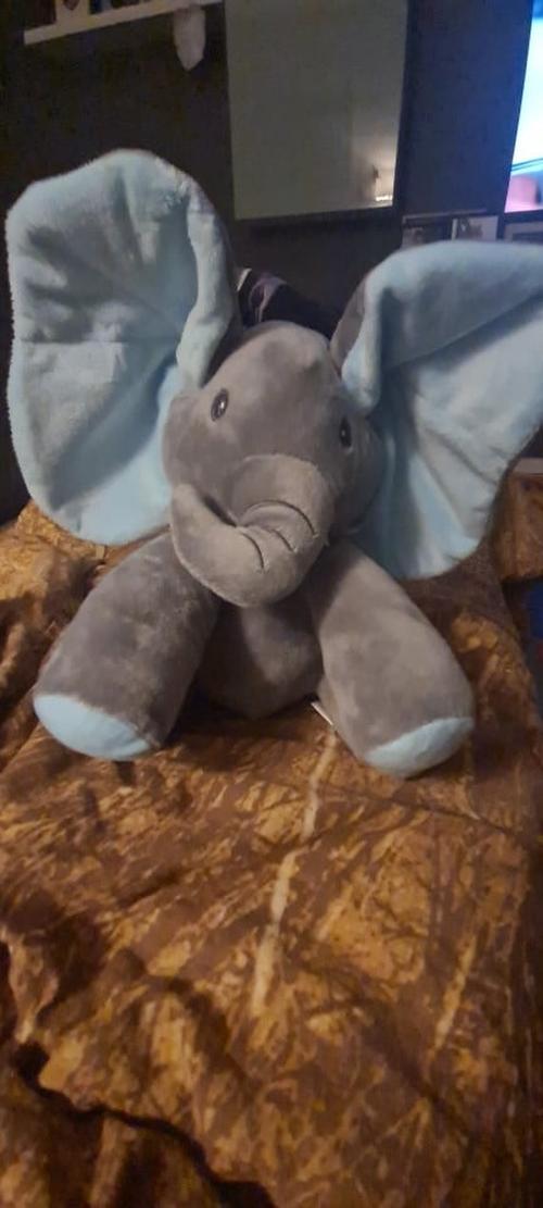 Baby Peek-A-Boo Singing Elephant Plush Toy Educational Electric photo review