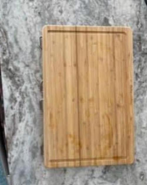 Bamboo Cutting Board With Trays Storage Box Smooth Multifunction Practical photo review