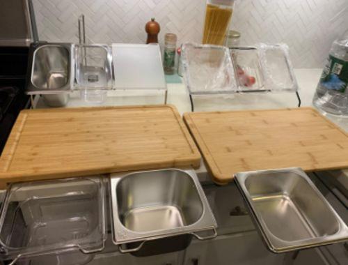 Bamboo Cutting Board With Trays Storage Box Smooth Multifunction Practical photo review