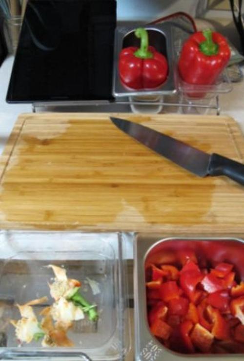 Bamboo Cutting Board With Trays Storage Box Smooth Multifunction Practical photo review