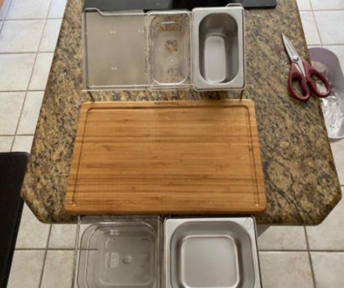 Bamboo Cutting Board With Trays Storage Box Smooth Multifunction Practical photo review