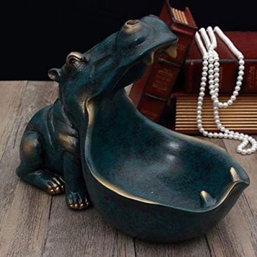 Big Mouth Hippo Ceramic Storage Figurine Key Bowl