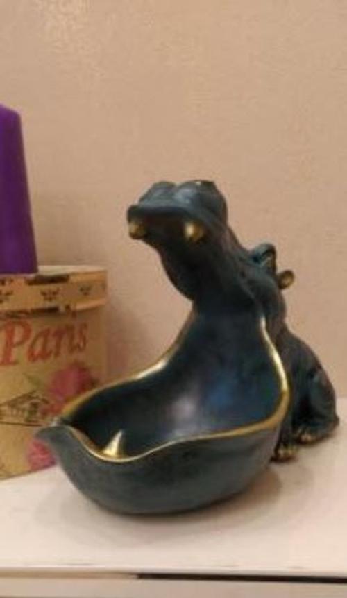 Big Mouth Hippo Ceramic Storage Figurine Key Bowl photo review