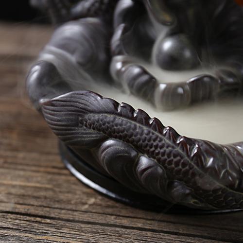 Black Dragon Aromatherapy Waterfall Incense Burner with 20 Cones