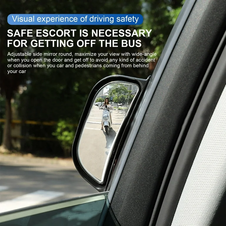 Blind Spot Mirrors for Cars, 360° Wide Angle Convex Rearview Mirror for Safe Driving