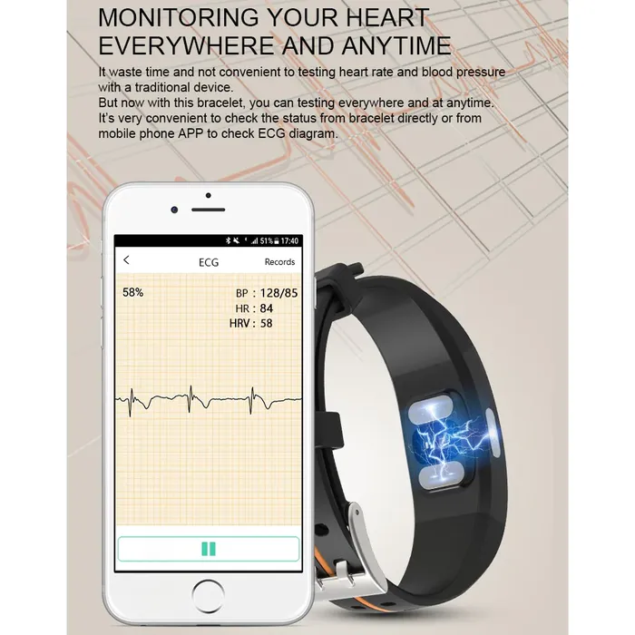 Blood Pressure Smart Watch and Heart Rate Monitor