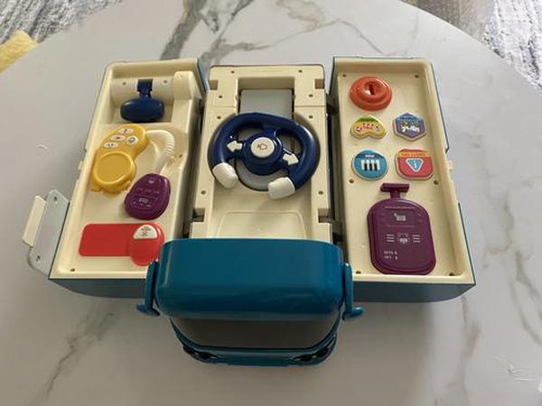 Bus Car Toy, Kids Play Vehicle with Sound and Light, Simulation Steering Wheel, Musical School Bus Toy photo review