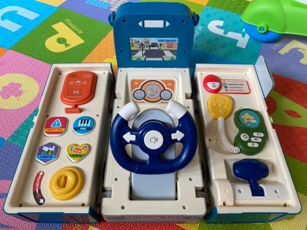 Bus Car Toy, Kids Play Vehicle with Sound and Light, Simulation Steering Wheel, Musical School Bus Toy photo review