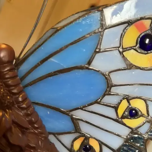 Butterfly Table Lamp - Stained Glass Hotel Decor Night Light photo review