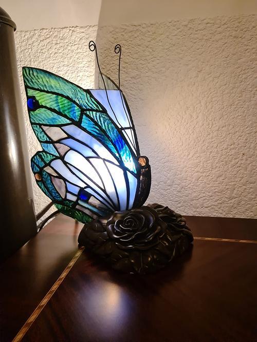 Butterfly Table Lamp - Stained Glass Hotel Decor Night Light photo review