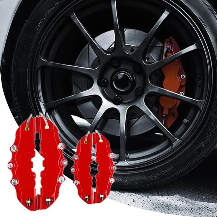 Car Brake Caliper Cover Red Brake 4 Pcs Universal Sets