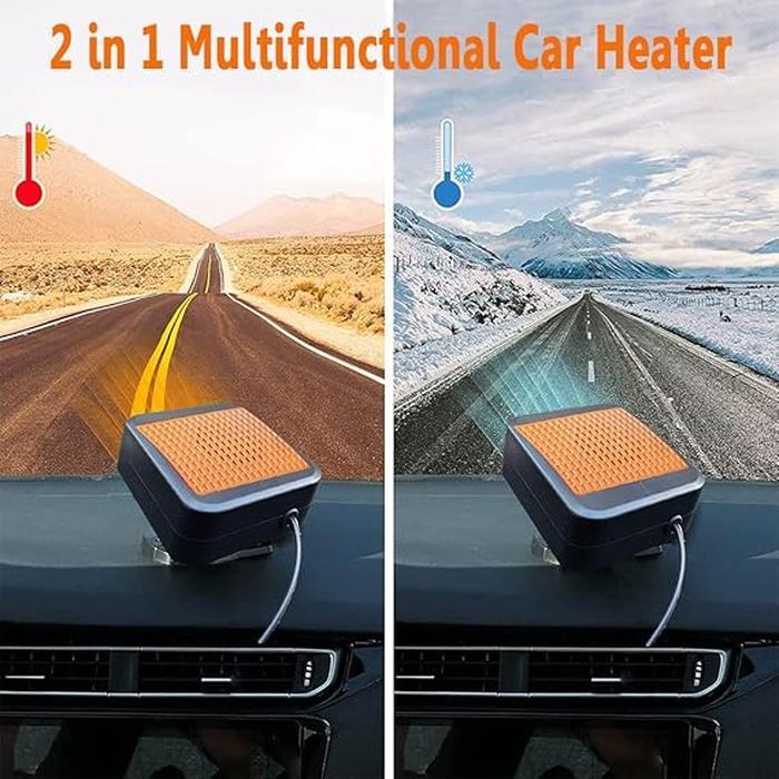 Car Heater, 12V/24v 200W Car Heater 2 in 1 Heating Fan Defroster Demister Car Amplifier Cooling Fans